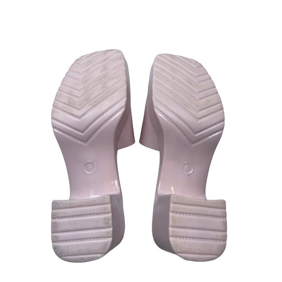 Urban Outfitters UO Pink Jelly Slip-on Mules Sandals Women Sz 6 - Picture 6 of 7